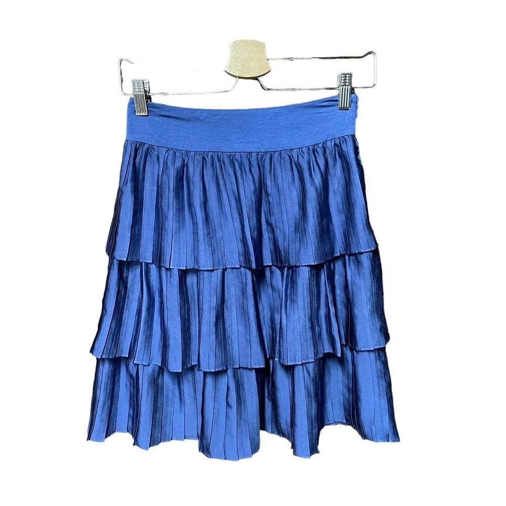 Reiss Cody Skirt Blue Tiered Size US 2